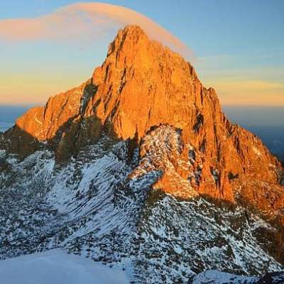 Scenic Mountain Peaks at Sunrise Sunset